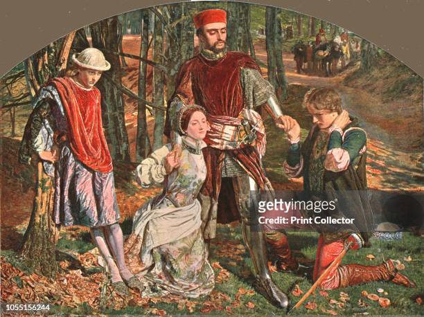 Scene from The Two Gentlemen of Verona . After a painting in the Birmingham Museums Trust collection. Scene from Act V scene iv of Shakespeare's...