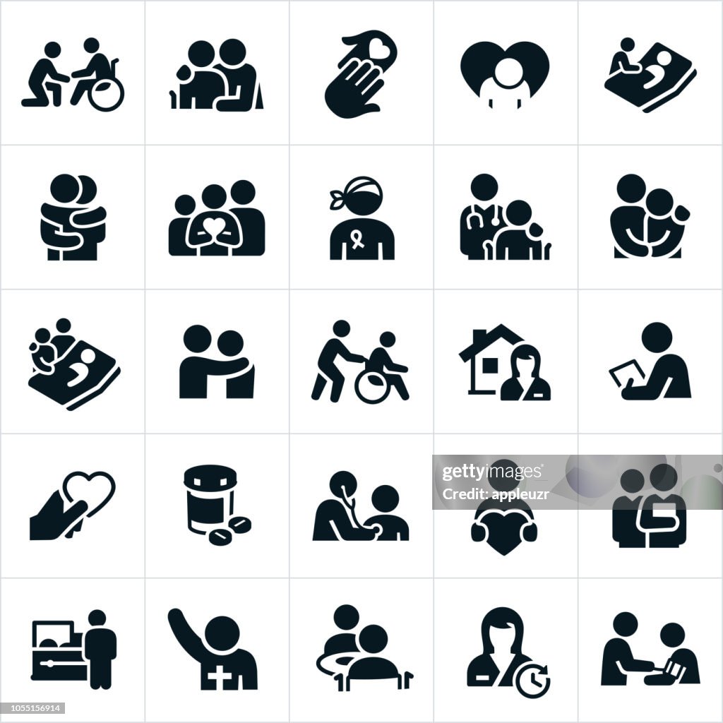 Hospice and Palliative Healthcare Icons