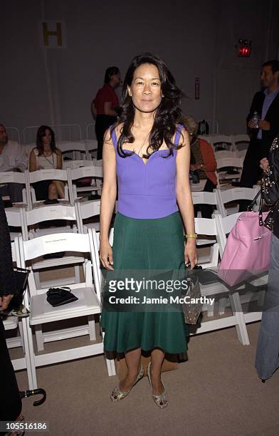 Helen Lee Schifter during Olympus Fashion Week Spring 2006 - J. Mendel - Front Row at Bryant Park in New York City, New York, United States.