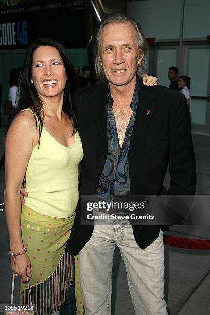 David Carradine and Annie Bierman during "Hero" Los Angeles Premiere - Arrivals at Arclight Theatre in Hollywood, California, United States.