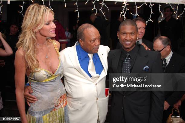 Kimberly Hefner, Quincy Jones and Usher during Usher Hosts a Fundraiser for His New Look Foundation at Capitale in New York City, New York, United...