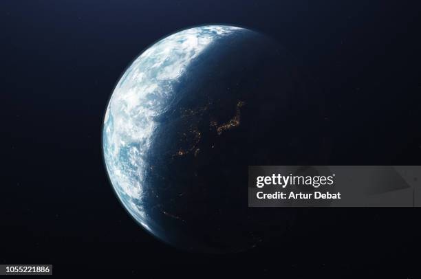 the planet earth taken from the outer space. - india world water day stock pictures, royalty-free photos & images