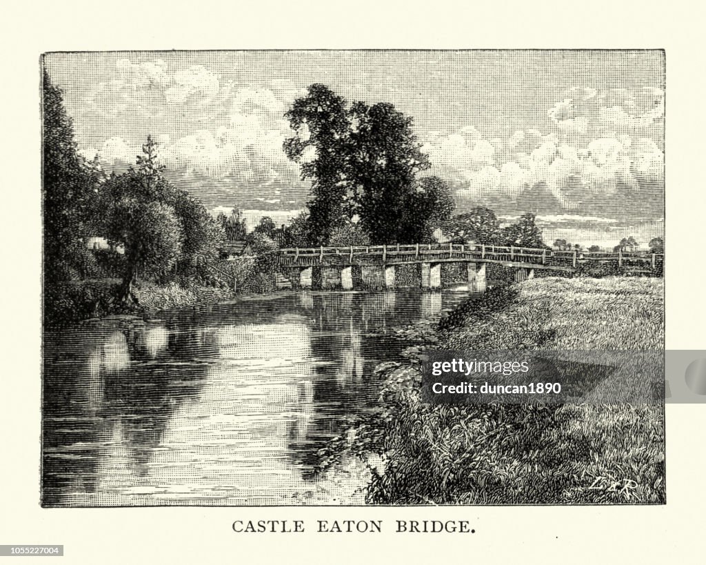 Schloss Eaton Bridge über die Themse, Wiltshire, 19. Jahrhundert
