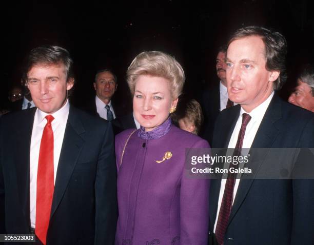 Donald Trump, Maryanne Trump, and Robert Trump during Opening of Donald Trump's Taj Mahal Casino - April 5, 1990 at Taj Mahal Hotel and Casino in...