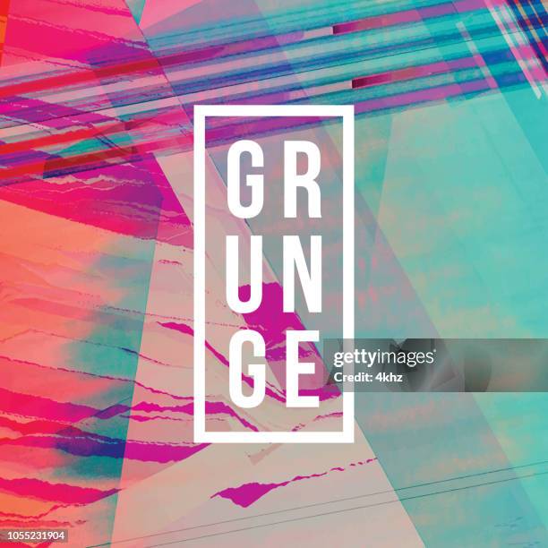 anaglyph 3d digital glitch abstract grunge background - edm 3d stock illustrations