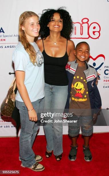 Victoria Rowell with Maya and Jasper during "Annie" Opening Night to Benefit CASA of Los Angeles - Arrivals at Pantages Theatre in Hollywood,...