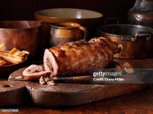 christmas leg of lamb - lammkeule stock-fotos und bilder