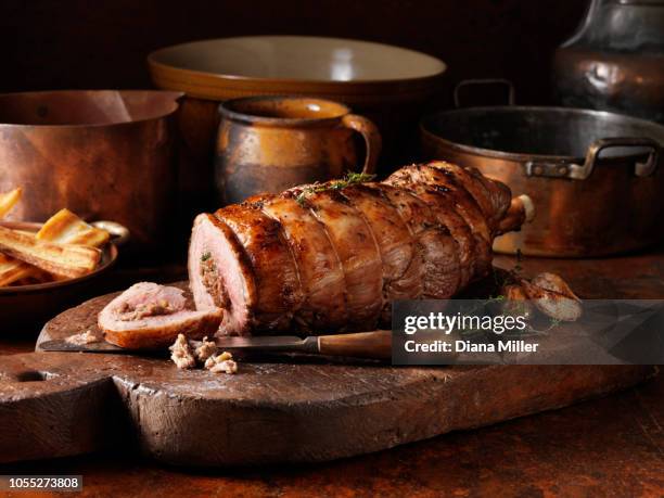 christmas leg of lamb - leg of lamb stock pictures, royalty-free photos & images