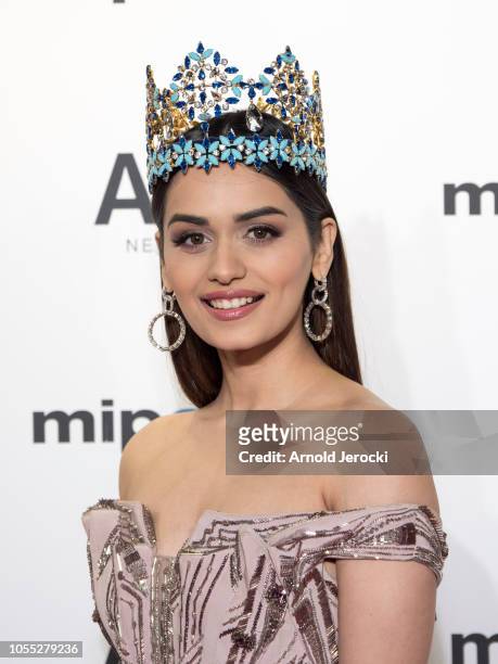 Manushi Chhillar attends the opening ceremony red carpet of the MIPCOM 2018 on October 15, 2018 in Cannes, France.
