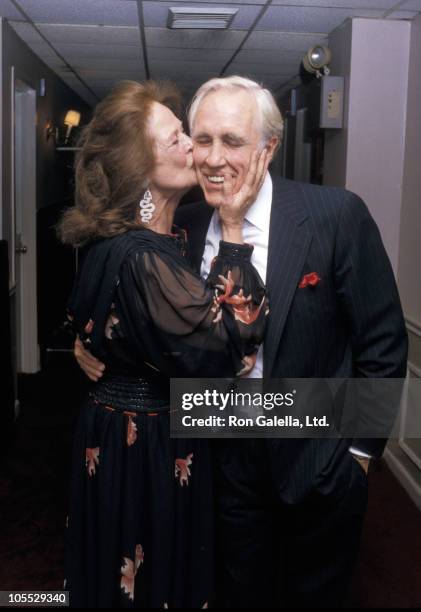 Colleen Dewurst and Jason Robards during "Long Day's Journey Into Night" Opening Night Party at Sardi's at Sardi's in New York City, New York, United...