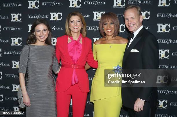 Journalists Bianna Golodryga, Norah O'Donnell, Gayle King and John Dickerson attend the 28th Annual Broadcasting and Cable Hall of Fame Awards at The...