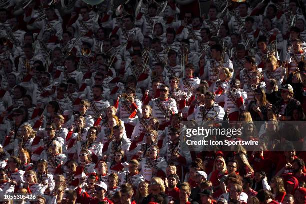 Members of the Corn Husker Marching Band performs during the game between the Bethune-Cookman Wildcats and the Nebraska Cornhuskers on Saturday...