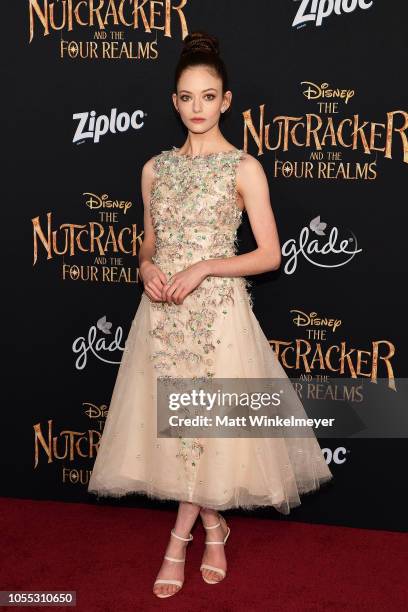 Mackenzie Foy attends the pemiere of Disney's "The Nutcracker and The Four Realms" on October 29, 2018 in Hollywood, California.