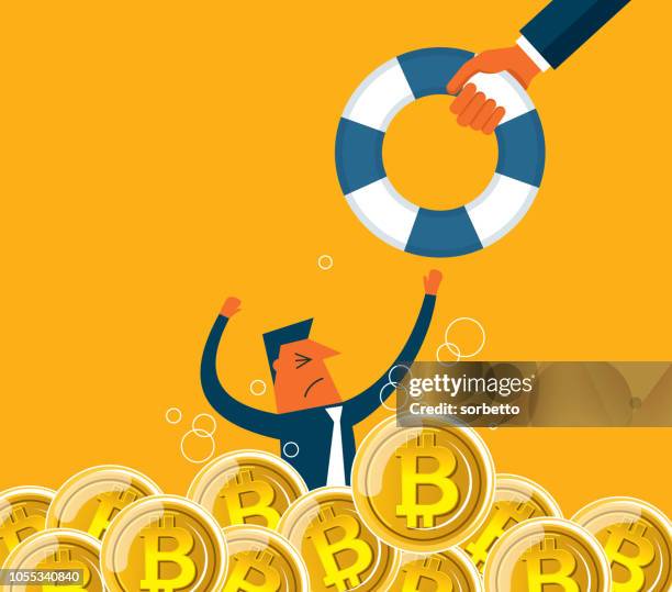 bitcoin bubble - rescue - bitcoin bubble stock illustrations