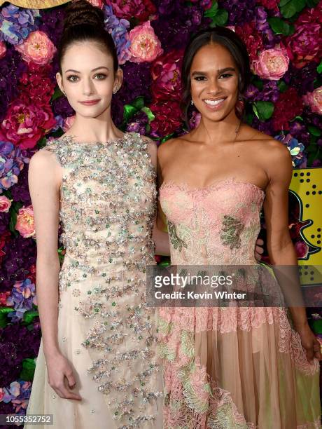 Mackenzie Foy and Misty Copeland arrive at the premiere of Disney's "Nutcracker and the Four Realms" at the Roy Dolby Ballroom on October 29, 2018 in...