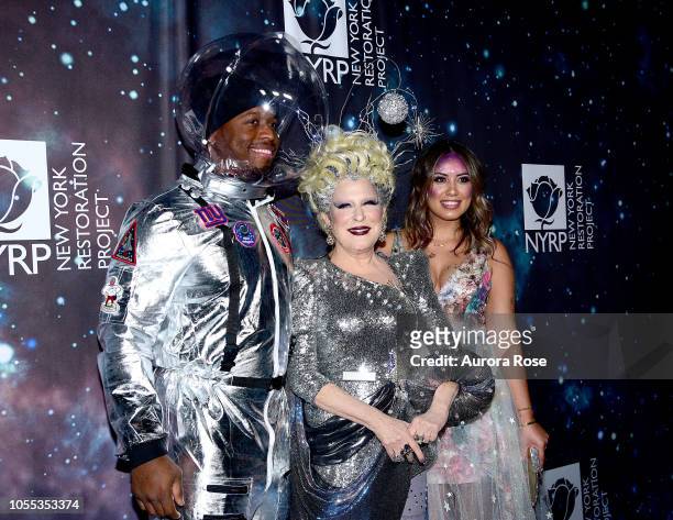 Jonathan Stewart, Bette Midler and Natalie Stewart Attends Bette Midler's New York Restoration Project's 22nd Annual Hulaween Event at Cathedral of...