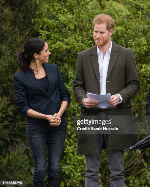 Prince Harry, Duke of Sussex and Meghan, Duchess of Sussex visit the North Shore to dedicate a 20-hectare area of native bush to The QueenÍs...