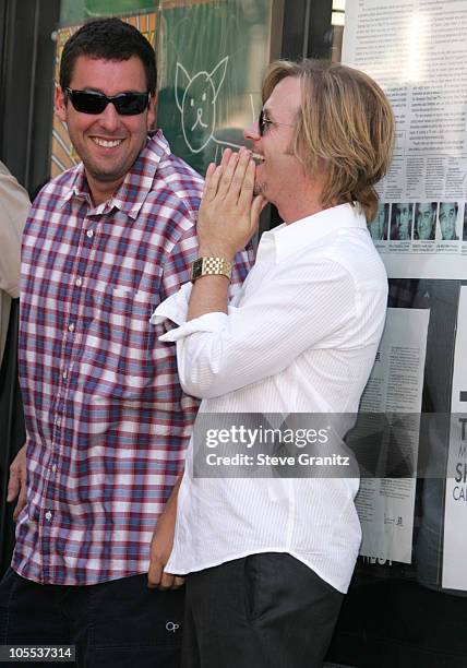 Adam Sandler and David Spade during Chris Farley Honored Posthumously With a Star on the Hollywood Walk of Fame in Hollywood, California, United...