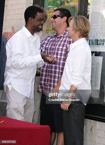 Chris Rock, Adam Sandler and David Spade during Chris Farley Honored Posthumously With a Star on the Hollywood Walk of Fame in Hollywood, California,...