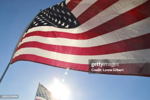 united states flags blow in the wind in malibu, ca - voting rights stock pictures, royalty-free photos & images