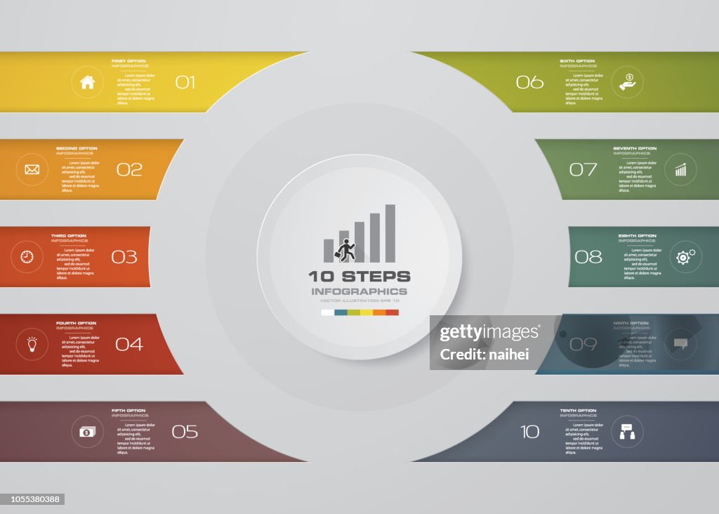 10 Step Tutorial Notes Modern 10 Steps Presentation Chart Eps 10 High-Res Vector Graphic ...