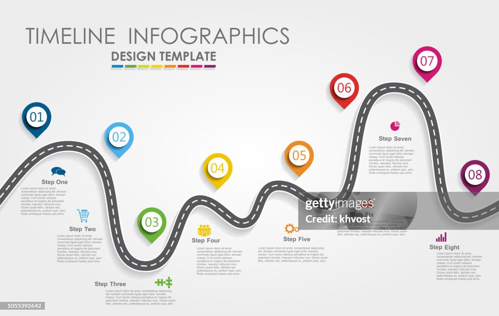 Map Timeline Path Navigation Roadmap Infographic Timeline Concept With Place For Your ...