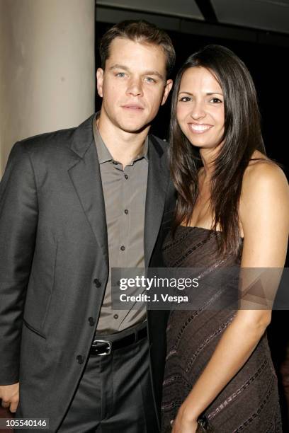 Matt Damon and wife Luciana Barroso during 2005 Venice Film Festival - "The Brothers Grimm" Party at Excelsior Hotel in Venice Lido, Italy.