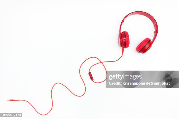 headphones on white background - hörlurar bildbanksfoton och bilder