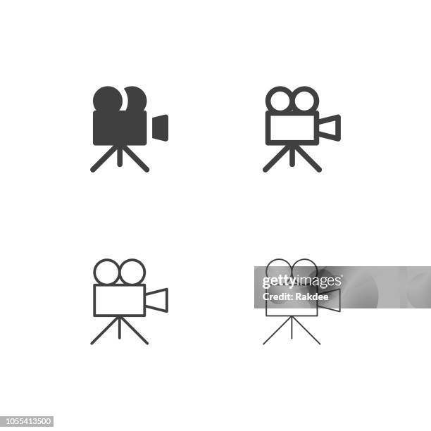 movie camera icons - multi series - film festival icons stock illustrations