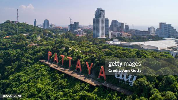 landmark view point of pattaya thailand  asia travel beach city - pattaya stock pictures, royalty-free photos & images