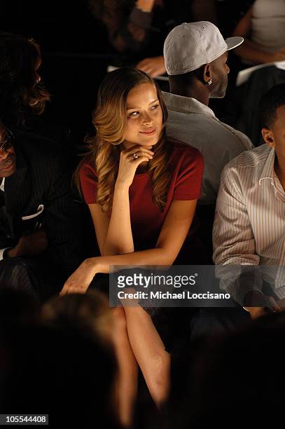 Petra Nemcova during Olympus Fashion Week Spring 2006 - Luca Luca - Front Row and Backstage at Bryant Park in New York City, New York, United States.