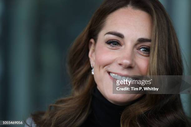 Catherine, Duchess of Cambridge arrives at Basildon Sporting Village on October 30, 2018 in London, England.