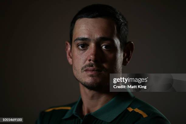 Quinton de Kock poses during the South Africa ODI / T20 headshots session on October 30, 2018 in Canberra, Australia.