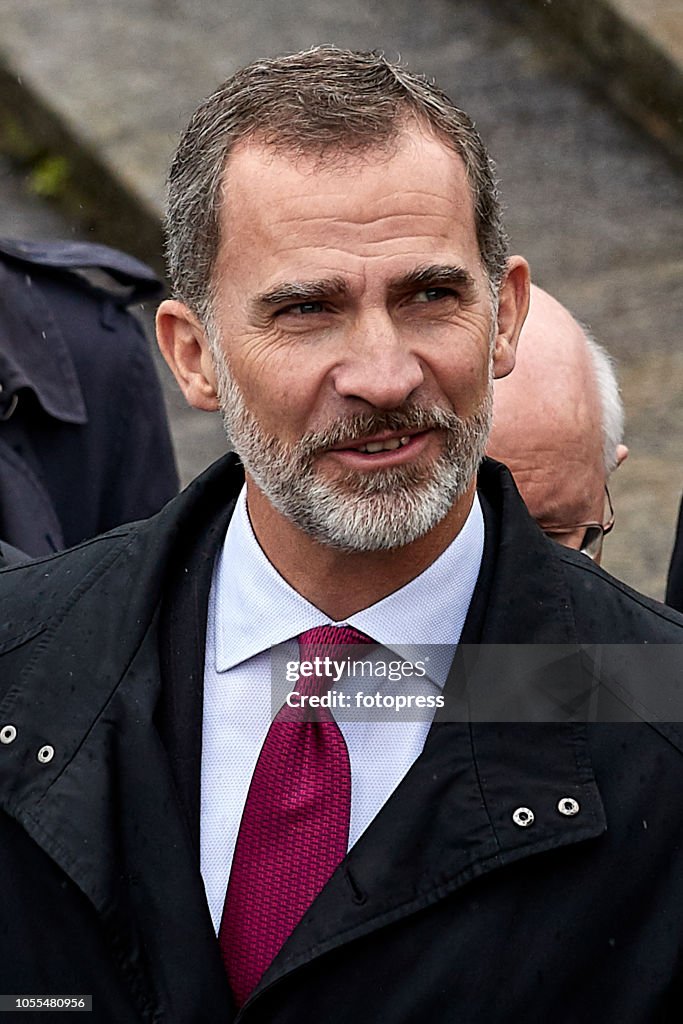 King Felipe Visits Santiago de Compostela's Cathedral After  The Completion Of The Restauration