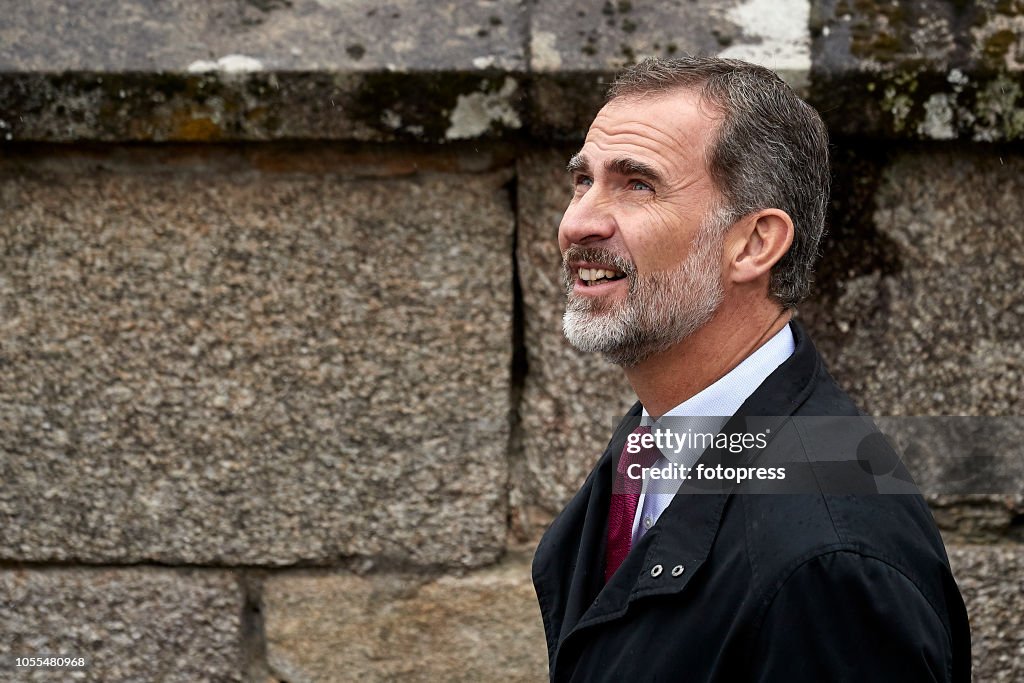 King Felipe Visits Santiago de Compostela's Cathedral After  The Completion Of The Restauration