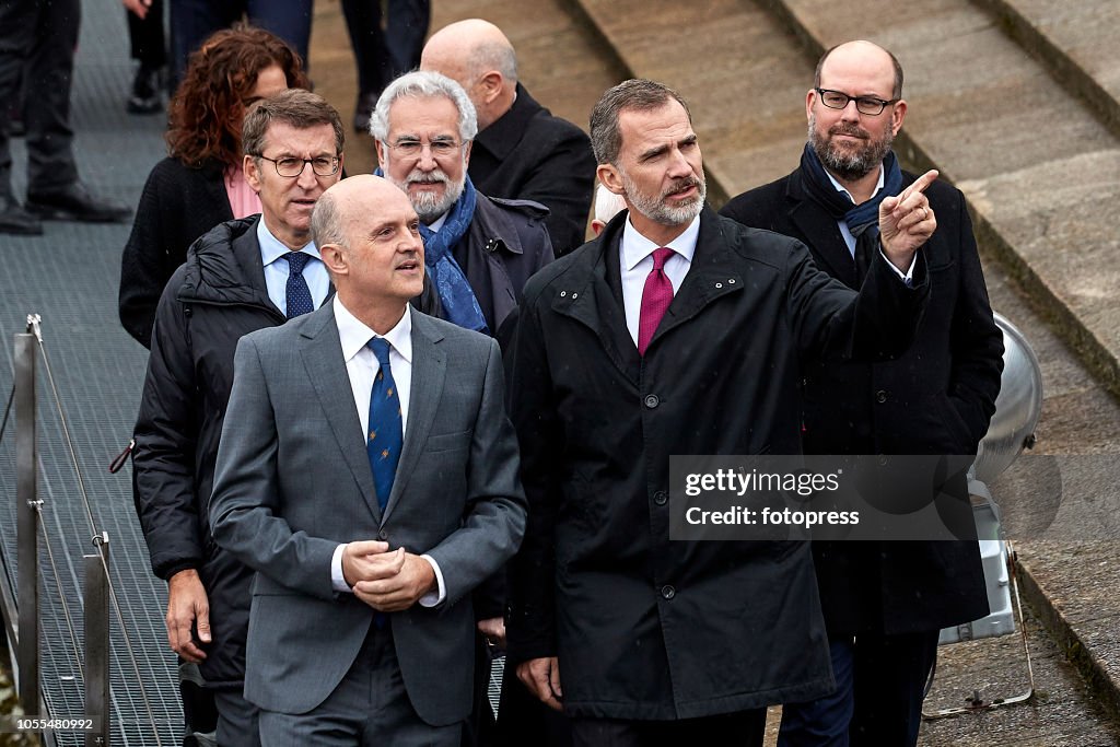 King Felipe Visits Santiago de Compostela's Cathedral After  The Completion Of The Restauration