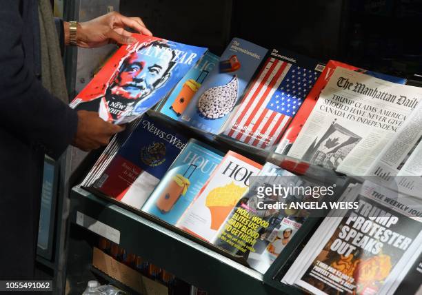 Misinformation newsstand is seen in midtown Manhattan on October 30 aiming to educate news consumers about the dangers of disinformation, or fake...