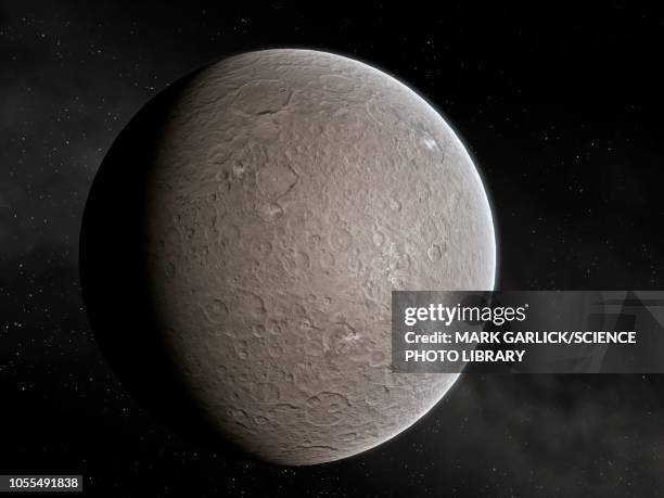 illustrations, cliparts, dessins animés et icônes de dwarf planet ceres, illustration - ceres dwarf planet