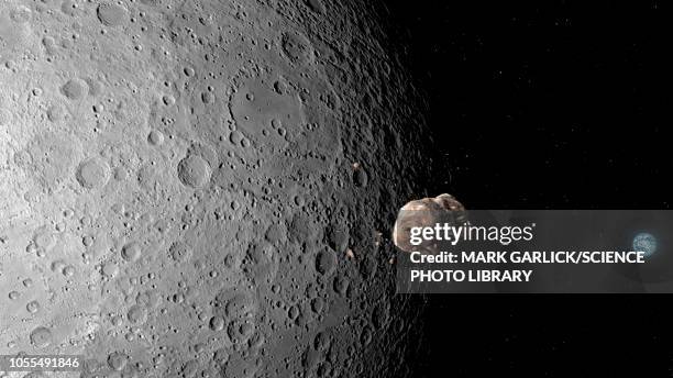 ilustraciones, imágenes clip art, dibujos animados e iconos de stock de asteroid approaching earth, illustration - asteroide