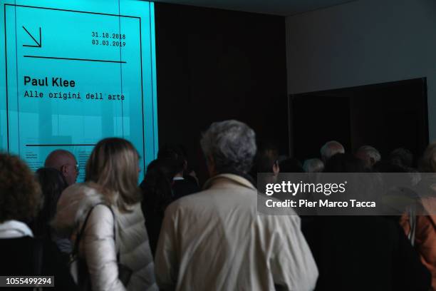 Atmosphere during the "Paul Klee. Alle Origini Dell'Arte" exhibition preview at MUDEC on October 30, 2018 in Milan, Italy.
