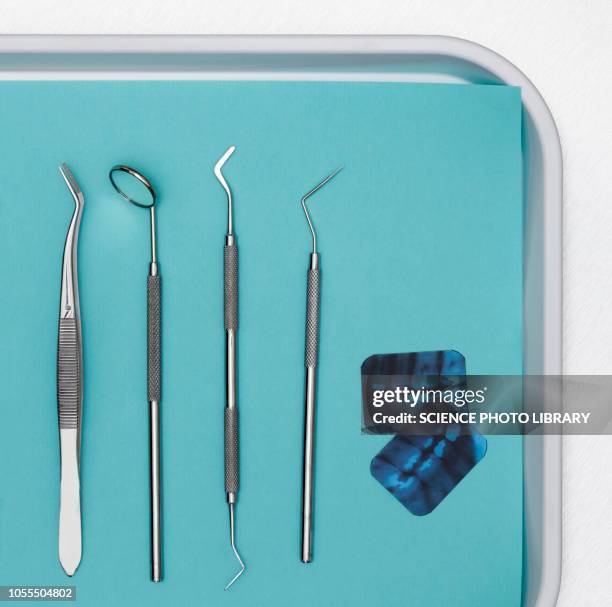dental equipment in a tray - dental equipment no people stock pictures, royalty-free photos & images