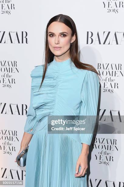 Keira Knightley attends the Harper's Bazaar Women of the Year Awards at The Ballroom of Claridges on October 30, 2018 in London, Englan