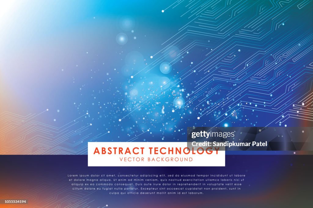 Abstract Blue Computer Technology