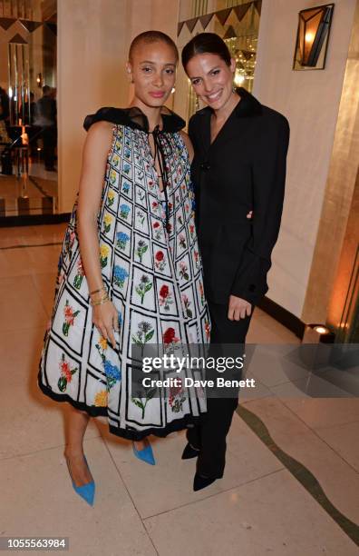 Adwoa Aboah and Cameron Russell attend the Harper's Bazaar Women Of The Year Awards 2018, in partnership with Michael Kors and Mercedes-Benz, at...