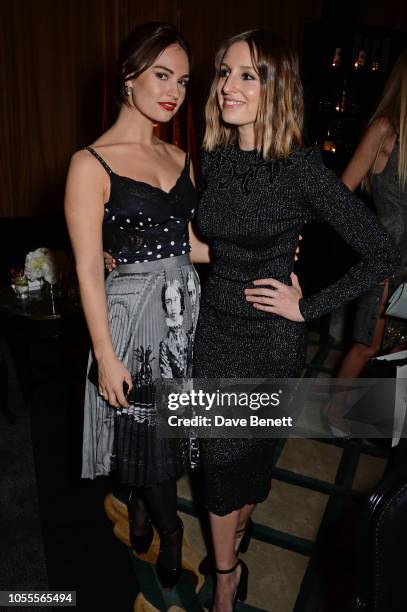 Lily James and Laura Carmichael attend the Harper's Bazaar Women Of The Year Awards 2018, in partnership with Michael Kors and Mercedes-Benz, at...