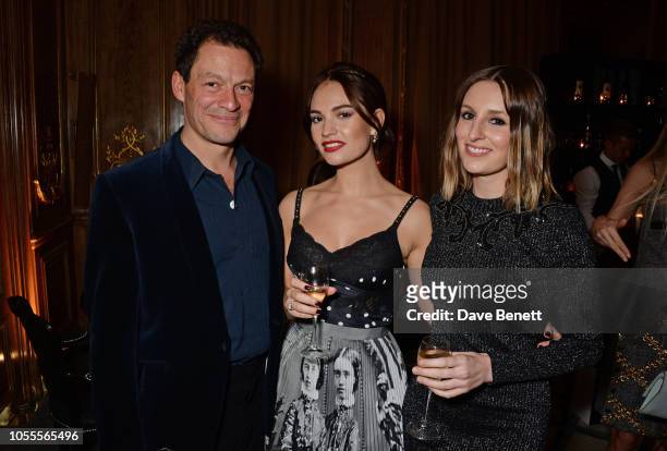 Dominic West, Lily James and Laura Carmichael attend the Harper's Bazaar Women Of The Year Awards 2018, in partnership with Michael Kors and...