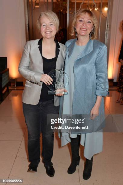 Sarah Waters and Lennie Goodings attend the Harper's Bazaar Women Of The Year Awards 2018, in partnership with Michael Kors and Mercedes-Benz, at...