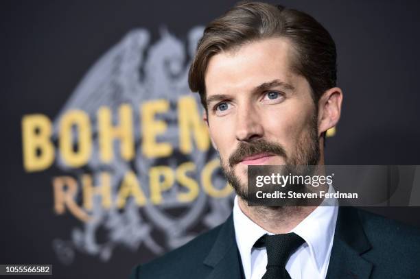 Gwilym Lee attends "Bohemian Rhapsody" New York Premiere at The Paris Theatre on October 30, 2018 in New York City.