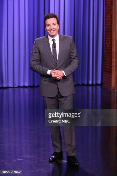 Episode 0951 -- Pictured: Host Jimmy Fallon during the Monologue on October 30, 2018 --