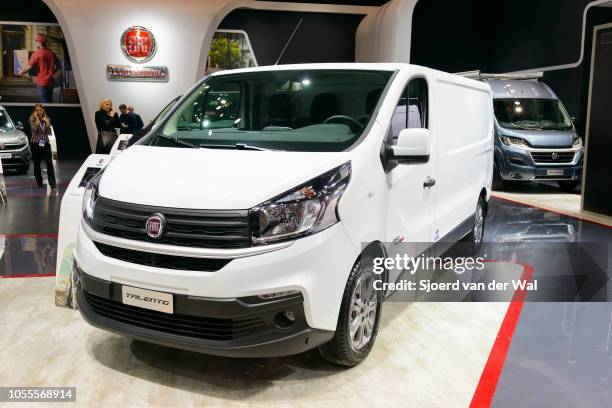 Fiat Talento panel van light commercial vehicle on display at Brussels Expo on January 13, 2017 in Brussels, Belgium. The Fiat Talento is also...
